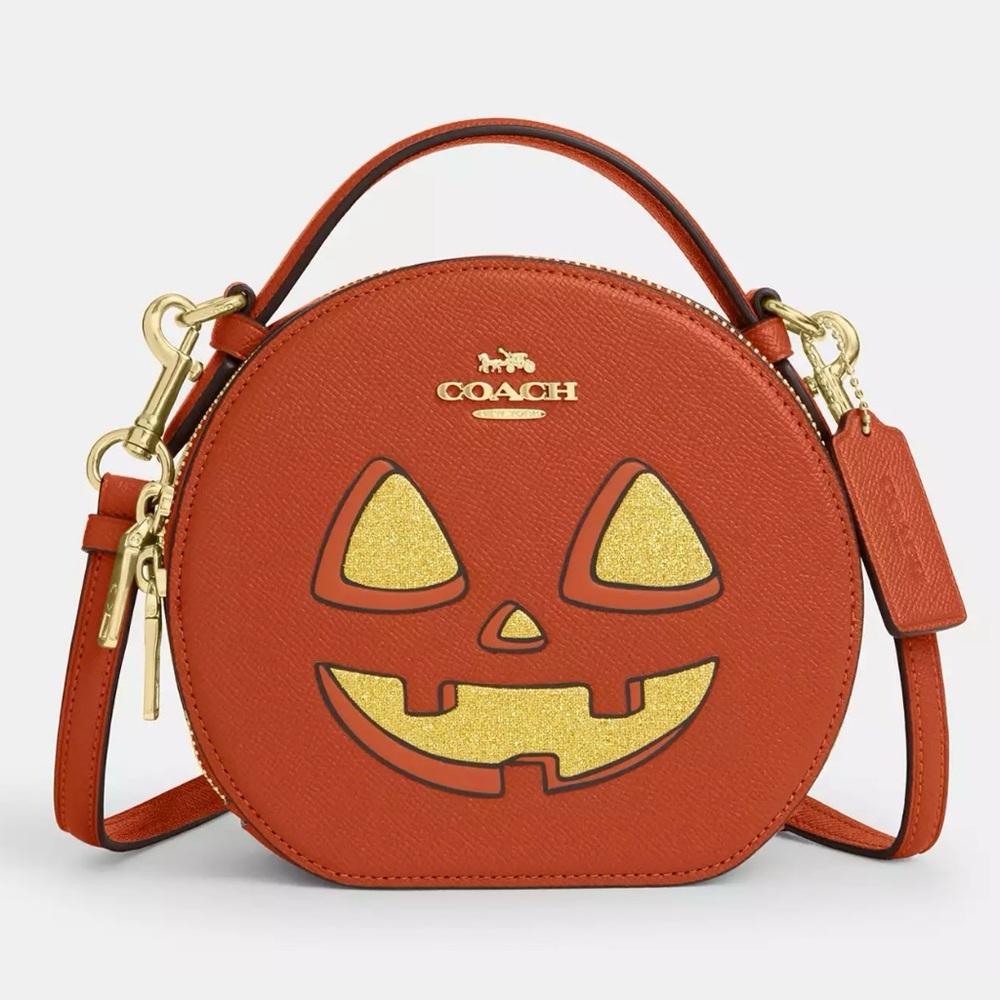 NWT Coach Canteen Crossbody Bag With Halloween Pumpkin Print